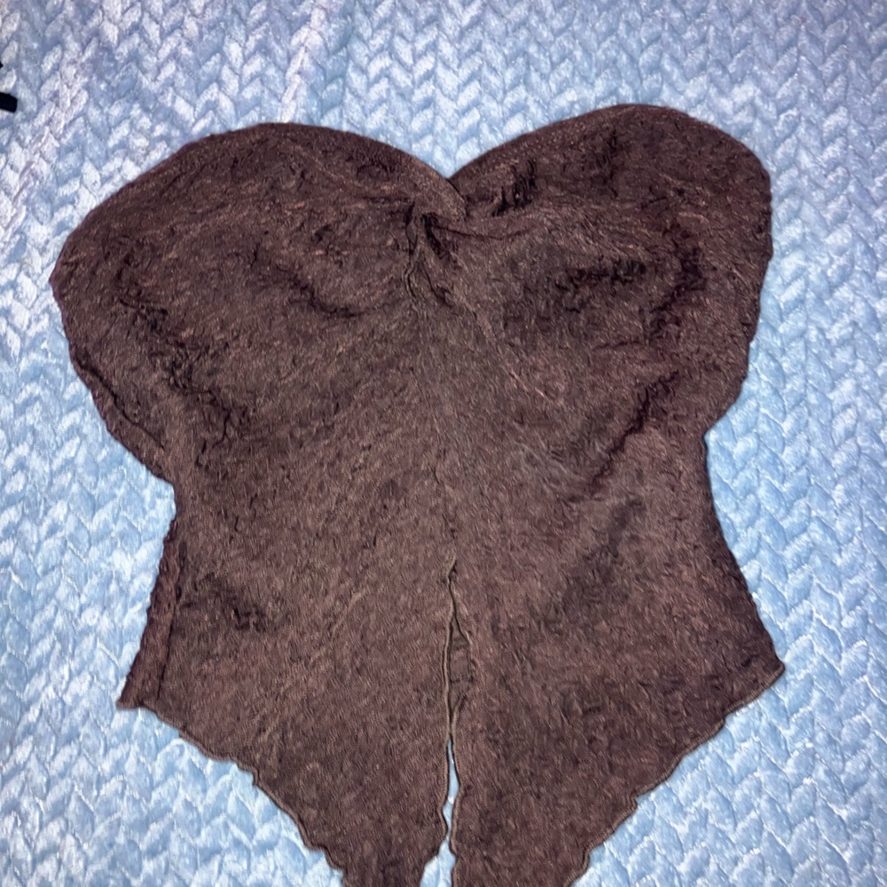 Brown flowy tube top